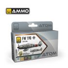 Ammo Mig Jimenez - ATOM ACRYLIC PAINT SET FW 190 COLORS 6 JARS (6/24) *