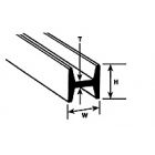 Plastruct - H-COLUMN FINELINE STYRENE 2.4x2.4x0.6MM 375MM 10X HFS-3