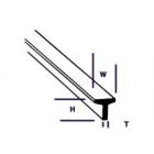 Plastruct - TEE FINELINE STYRENE 1.2x1.2x0.4MM 250MM 10X TFS-1