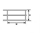 Plastruct - 1/100 HAND RAIL STYRENE WH. 11.1x19.1MM 150MMX HRS-4