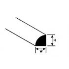 Plastruct - ROD QUARTER ROUND STYRENE 2.0x2.0MM 250MM 10X MRQ-80