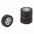 Faller - 4 tyres and rims for passenger cars large / tourist train