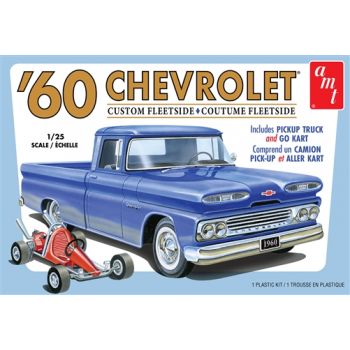 AMT - 1/25 CHEVY CUSTOM FLEETSIDE PICKUP W/GO KART 1960