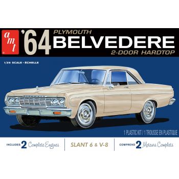 AMT - 1/25 PLYMOUTH BELVEDERE (W/SLANT 6 ENGINE) 2T 1964