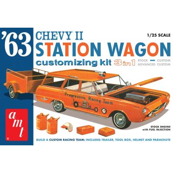 AMT - 1/25 CHEVY II STATION WAGON W/TRAILER 1963