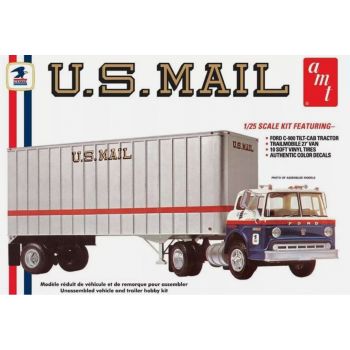 AMT - 1/25 FORD C600 US MAIL TRUCK W/USPS TRAILER