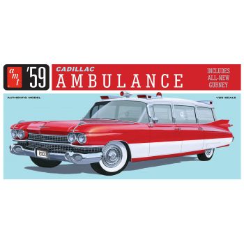 AMT - 1/25 CADILLAC AMBULANCE W/GURNEY 1959