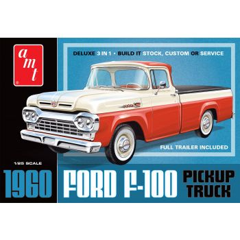 AMT - 1/25 FORD F-100 PICKUP W/TRAILER NEW TOOLING 1960