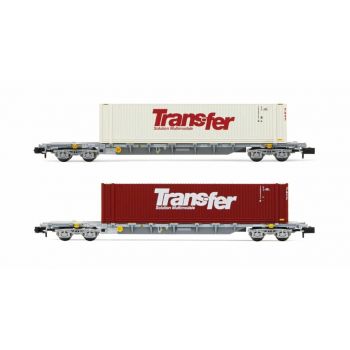 Arnold - Sncf 2-p 4-axle 60' Novatrans Sgss Grey 45' Trans V (9/22) * - Arn-hn6584