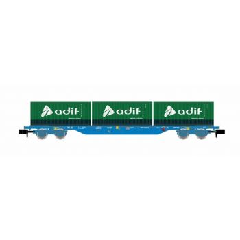 Arnold - RENFE 4-AXLE CONTAINER WAGON LOADED ADIF BLUE VI (12/23) *