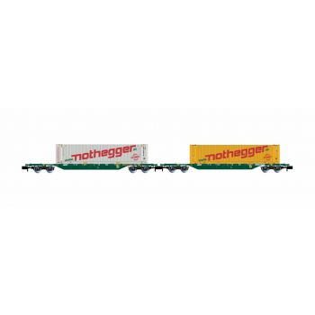 Arnold - 2-P 4-AXLE CONT. WAGONS GREEN NOTHEGGER V-VI (12/23) *