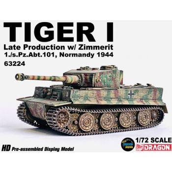 Dragon - 1/72 TIGER I ZIMMERIT 1./S.PZ.ABT 101 NOMANDY 1944 (8/23) *