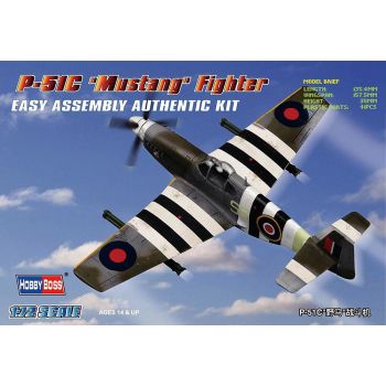 Hobbyboss - 1/72 P-51c Mustang Fighter - Hbs80243