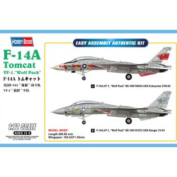 Hobbyboss - 1/72 F-14a Tomcat Vf-1 Wolf Pack - Hbs80279