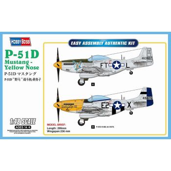 Hobbyboss - 1/48 P-51d Mustang Yellow Nose - Hbs85808