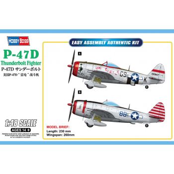 Hobbyboss - 1/48 P-47d Thunderbolt Fighter - Hbs85811