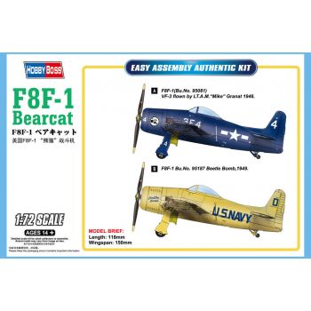 Hobbyboss - 1/72 F8f-1 Bearcat - Hbs87267