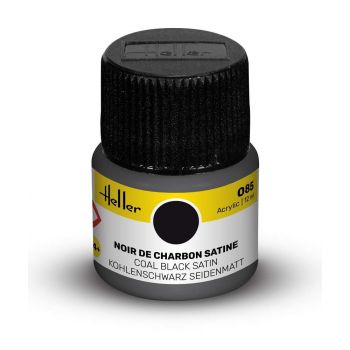 Heller - HELLER ACRYLIC PAINT 085 COAL BLACK SATIN 12 ML