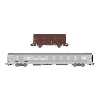 Jouef - SNCF 2-P MAINTENANCE TRAIN DEV INOX/G4  IV-V (12/23) *