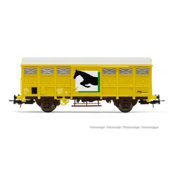 Jouef - Sncf Covered 2-axle Wagons G41 Yellow, Horses Iv (9/22) *jou-hj6232