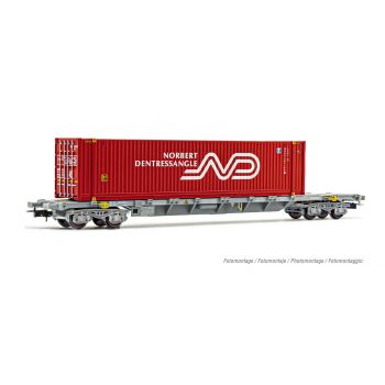 Jouef - Sncf 4-axle Containerw. Sgss 45' N.dentressangle (12/22) *jou-hj6241
