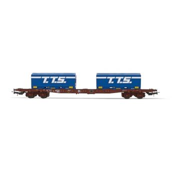 Jouef - SNCF 4-AXLE CONTAINER WAGON S70 LOADED T.T.S. V (9/23) *