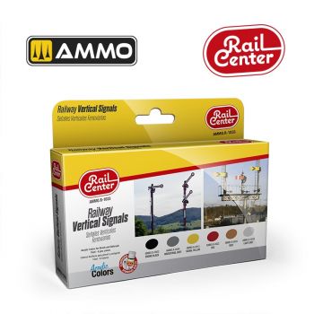 Ammo Mig Jimenez - RAIL CENTER - RAILWAY VERTICAL SIGNALS 15ML 6 JARS (4/24) *