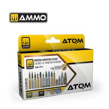 Ammo Mig Jimenez - ATOM ACR. PAINT SET MOD. AMUNITION COLORS 6 JARS (7/24) *