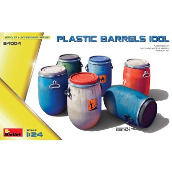 MiniArt - 1/24 PLASTIC BARRELS 100L 6 PCS. (7/24) *