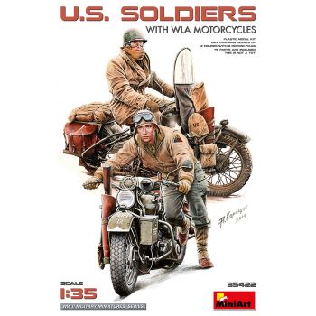 MiniArt - 1/35 U.S. SOLDIERS WITH WLA MOTORCYCLES WWII (8/24) *