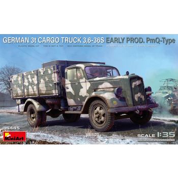 MiniArt - 1/35 GERMAN 3T CARGO TRUCK 3,6-36S. EARLY PMQ-TYPE (7/24) *