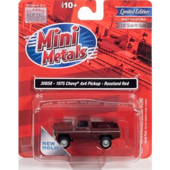 Mini Metals - 1/87 CHEVY PICKUP 4x4 ROSELAND RED 1975