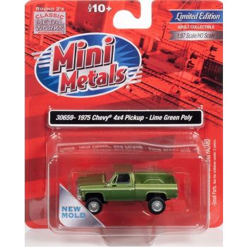 Mini Metals - 1/87 CHEVY PICKUP 4x4 LIME GREEN POLY 1975