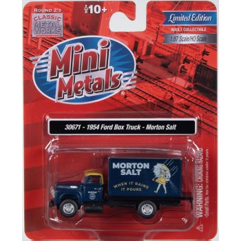 Mini Metals - 1/87 FORD BOX TRUCK MORTON SALT DARK BL/YELLOW 1954