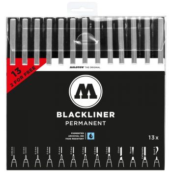 Molotow - MOLOTOW BLACKLINER SET WITH 13 SIZES