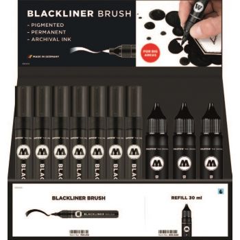 Molotow - DISPLAY MOLOTOW BLACKLINER BRUSH+REFILL 34P