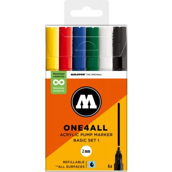 Molotow - ONE4ALL 127HS 2MM MARKER BASIC SET 1 6 MARKERS