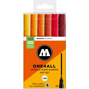 Molotow - ONE4ALL 127HS 2MM MARKER HOT SET 6 MARKERS