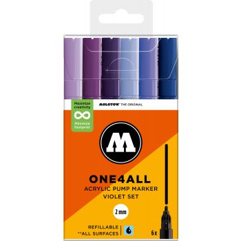 Molotow - ONE4ALL 127HS 2MM MARKER VIOLET SET 6 MARKERS