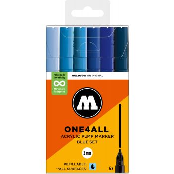 Molotow - ONE4ALL 127HS 2MM MARKER BLUE SET 6 MARKERS