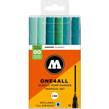 Molotow - ONE4ALL 127HS 2MM MARKER TROPICAL SET 6 MARKERS