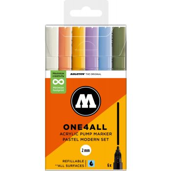 Molotow - ONE4ALL 127HS 2MM MARKER PASTEL MODERN 6 MARKERS