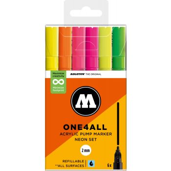 Molotow - ONE4ALL 127HS 2MM MARKER NEON SET 6 MARKERS