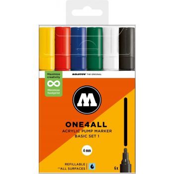 Molotow - ONE4ALL 227HS 4MM MARKER BASIC SET 1 6 MARKERS