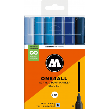 Molotow - ONE4ALL 227HS 4MM MARKER BLUE SET 6 MARKERS