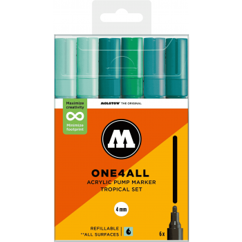 Molotow - ONE4ALL 227HS 4MM MARKER TROPICAL SET 6 MARKERS