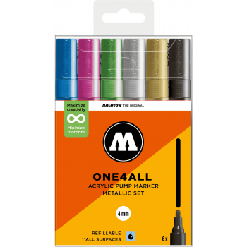 Molotow - ONE4ALL 227HS 4MM MARKER METALLIC SET 6 MARKERS