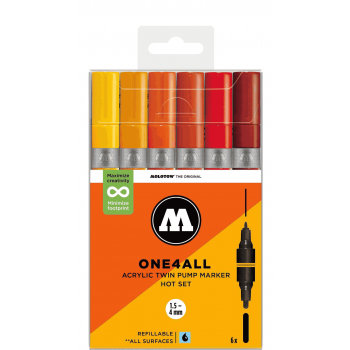 Molotow - ONE4ALL TWIN MARKER HOT SET 6 MARKERS