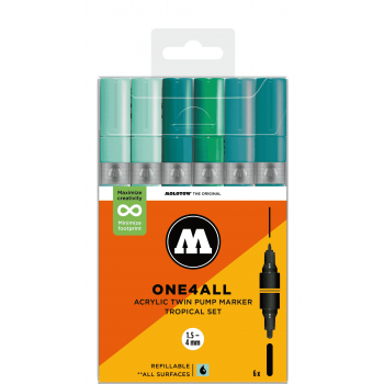 Molotow - ONE4ALL TWIN MARKER TROPICAL SET 6 MARKERS