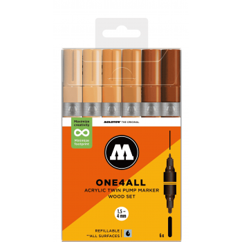 Molotow - ONE4ALL TWIN MARKER WOOD SET 6 MARKERS